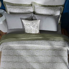 Classical Impression Folkloric 100% Cotton 8pcs Duvet Cover Set Green