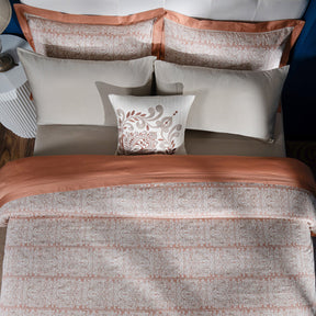Classical Impression Folkloric 100% Cotton 8pcs Duvet Cover Set Rust