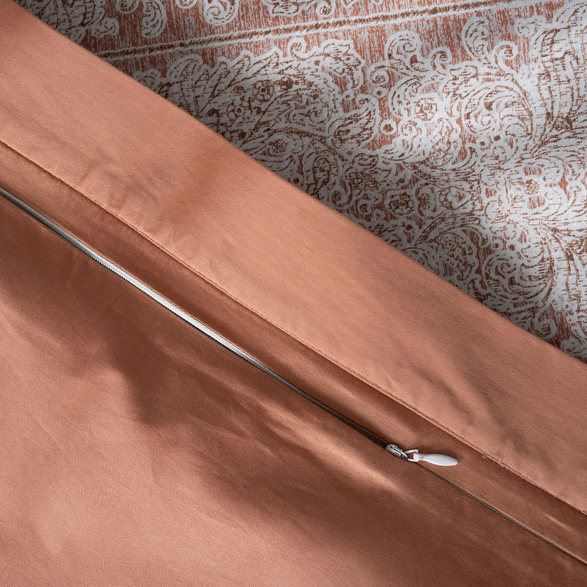 Classical Impression Folkloric 100% Cotton 8pcs Duvet Cover Set Rust