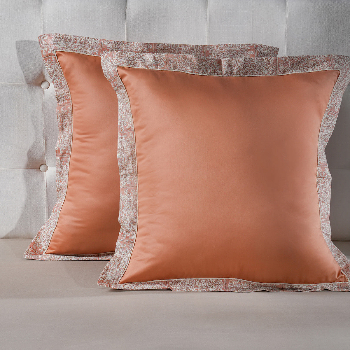 Classical Impression Folkloric 100% Cotton Pillow Case Euro Set Rust