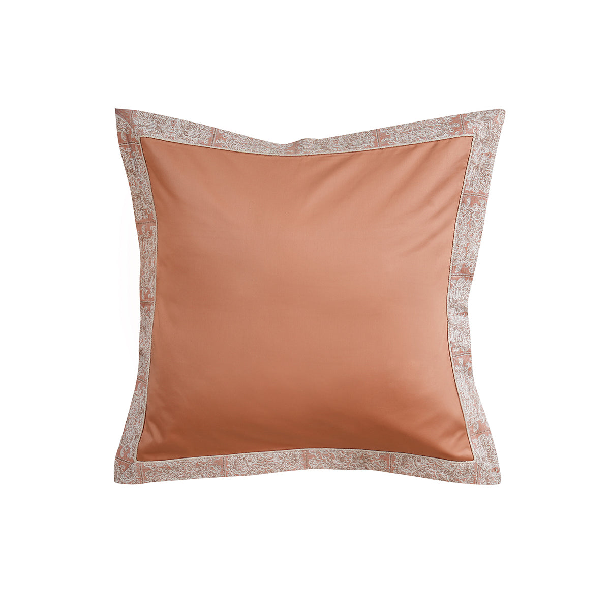Classical Impression Folkloric 100% Cotton Pillow Case Euro Set Rust