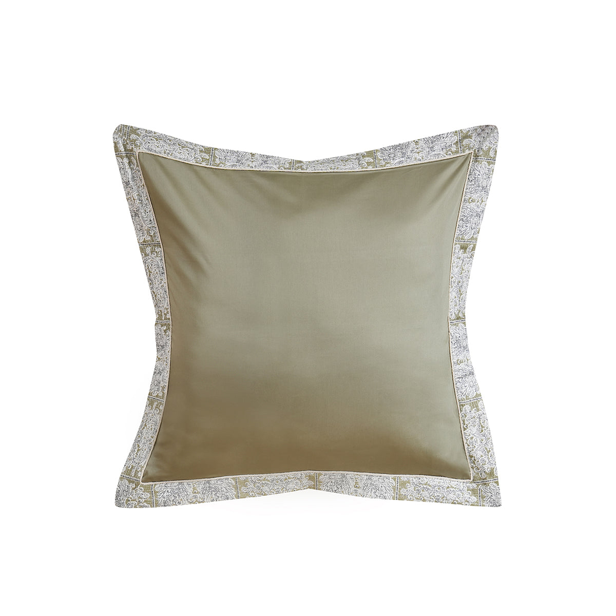 Classical Impression Folkloric 100% Cotton Pillow Case Euro Set Green