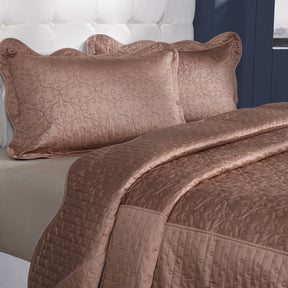 Classical Impression Swirling Quilt/Quilted Bed Cover Brown