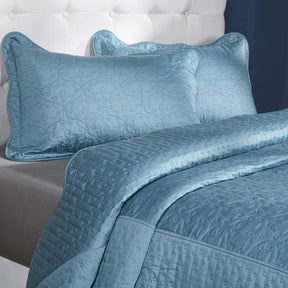 Classical Impression Swirling Quilt/Quilted Bed Cover Blue