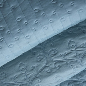 Classical Impression Swirling Quilt/Quilted Bed Cover Blue