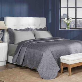 Classical Impression Swirling Quilt/Quilted Bed Cover Grey