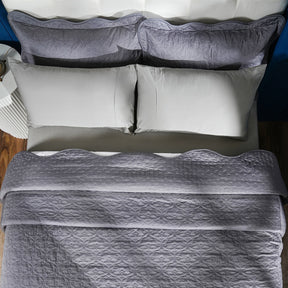 Classical Impression Swirling Quilt/Quilted Bed Cover Grey