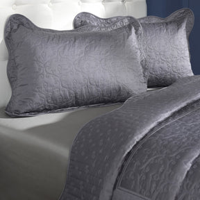 Classical Impression Swirling Quilt/Quilted Bed Cover Grey