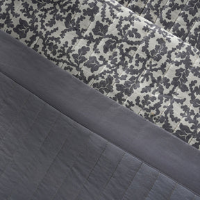 Classical Impression Ornamental Quilt/Quilted Bed Cover Grey