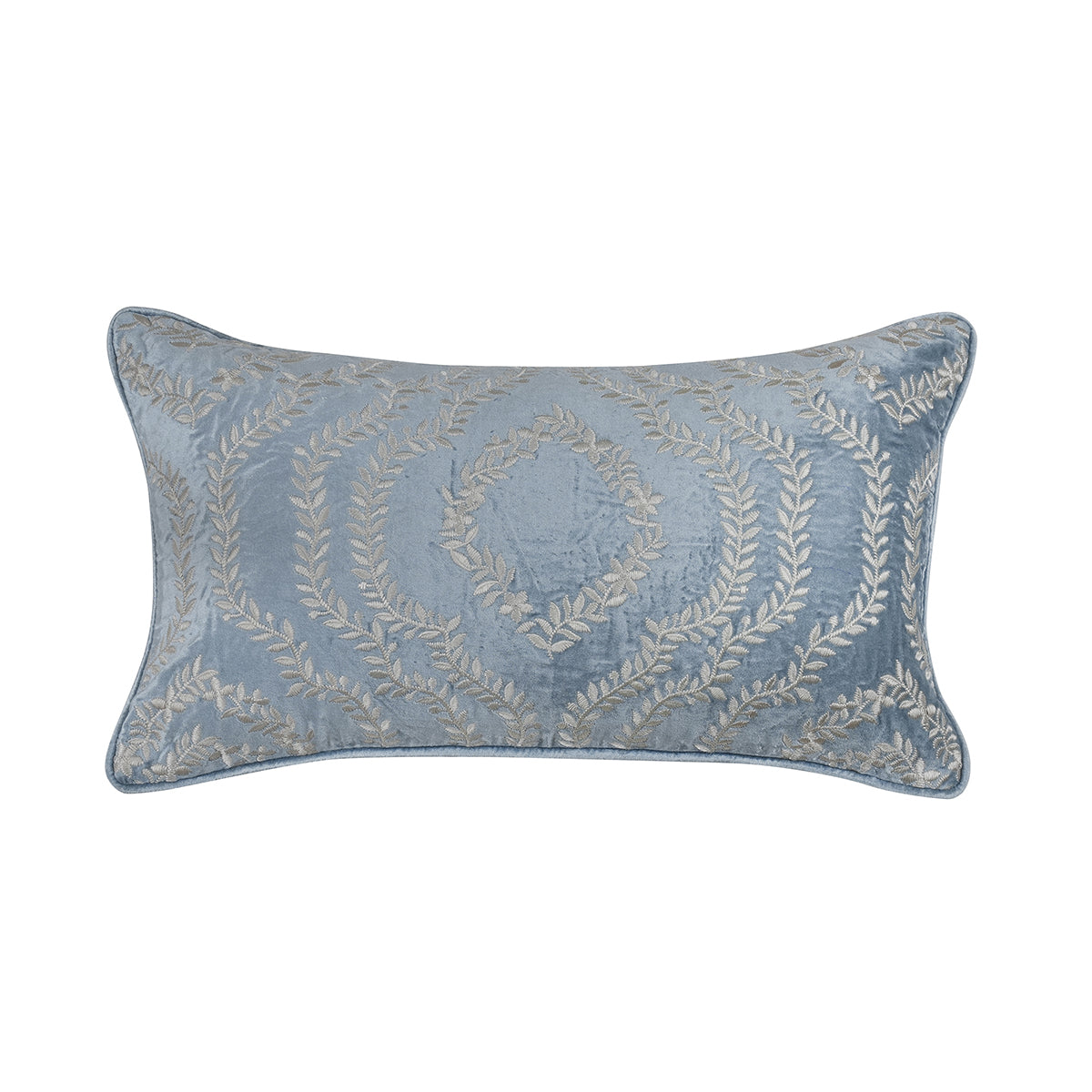 Classical Impression Ingrid Damask 100% Cotton Cushion Cover Blue