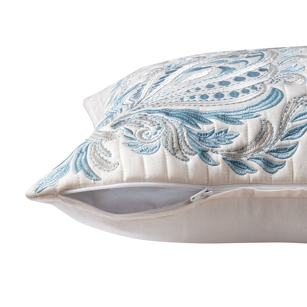 Classical Impression Bloom 100% Cotton Cushion Cover Blue