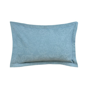 Classical Impression Curly Scroll 100% Cotton Pillow Sham Set Blue