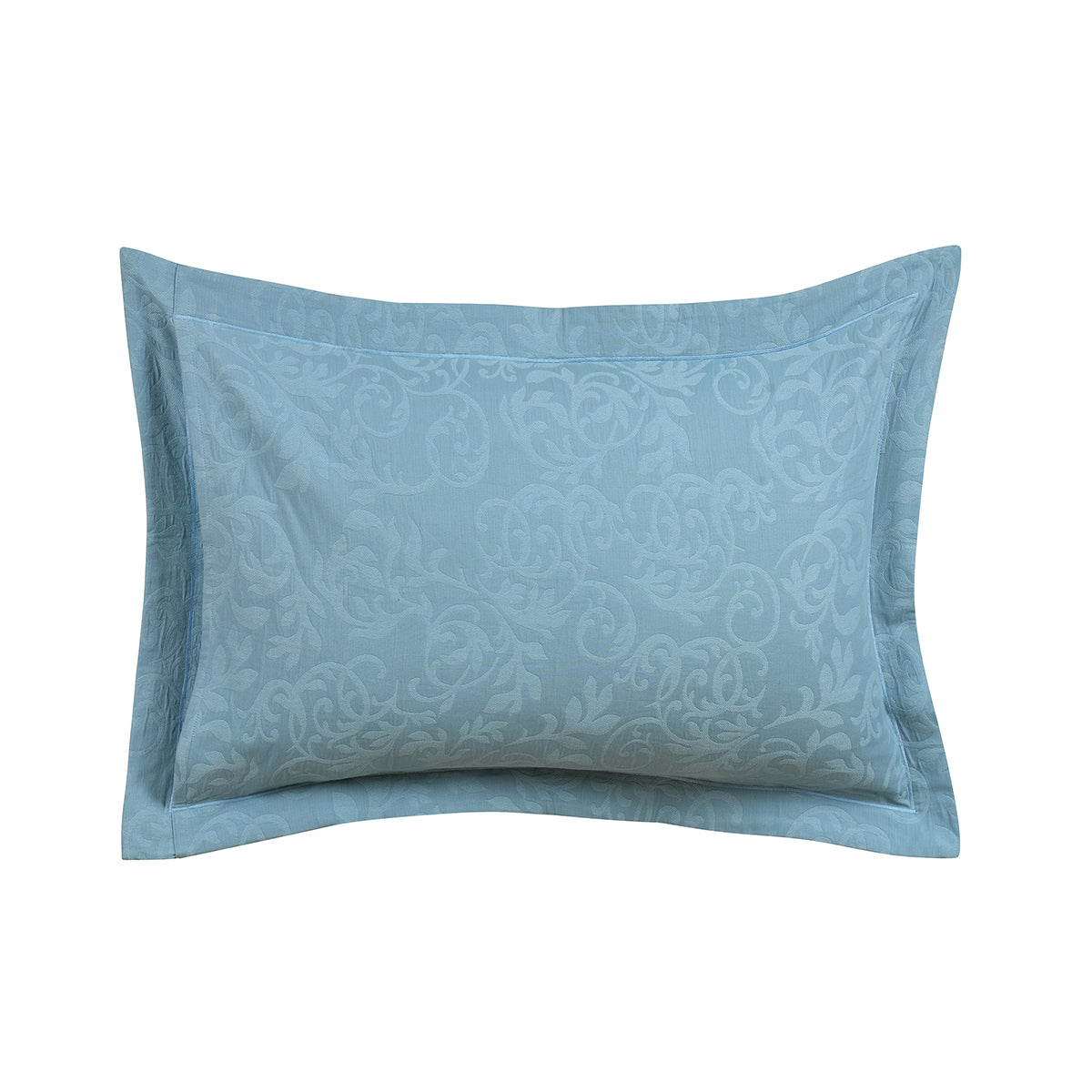 Classical Impression Curly Scroll 100% Cotton Pillow Sham Set Blue