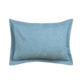 Classical Impression Curly Scroll 100% Cotton Pillow Sham Set Blue
