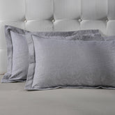 Classical Impression Curly Scroll 100% Cotton Pillow Sham Set Grey
