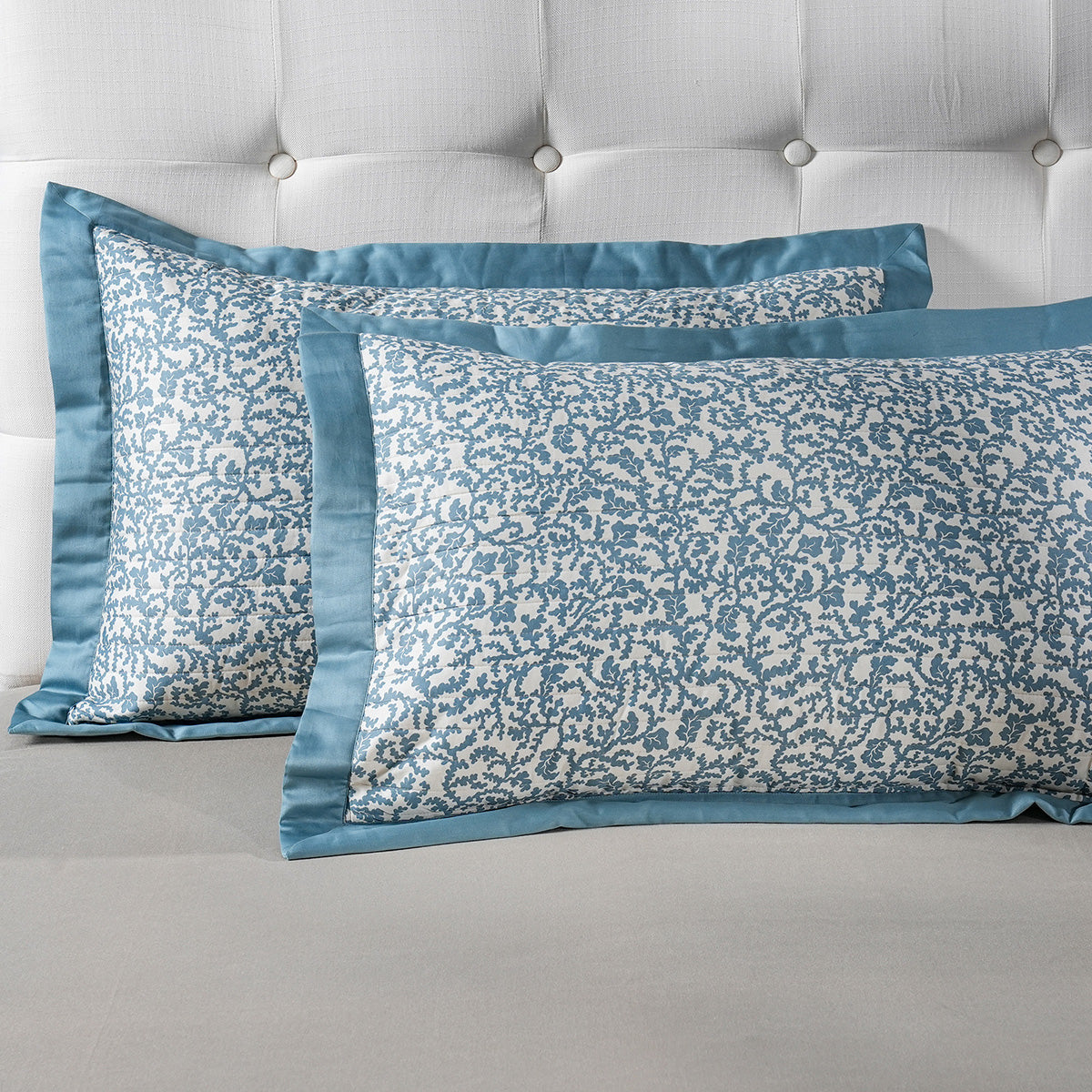 Classical Impression Ornamental Fabric-100% Cotton, Filling-100% Polyester Pillow Sham Set Blue
