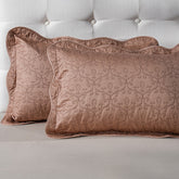 Classical Impression Swirling Fabric-100% Cotton, Filling-100% Polyester Pillow Sham Set Brown