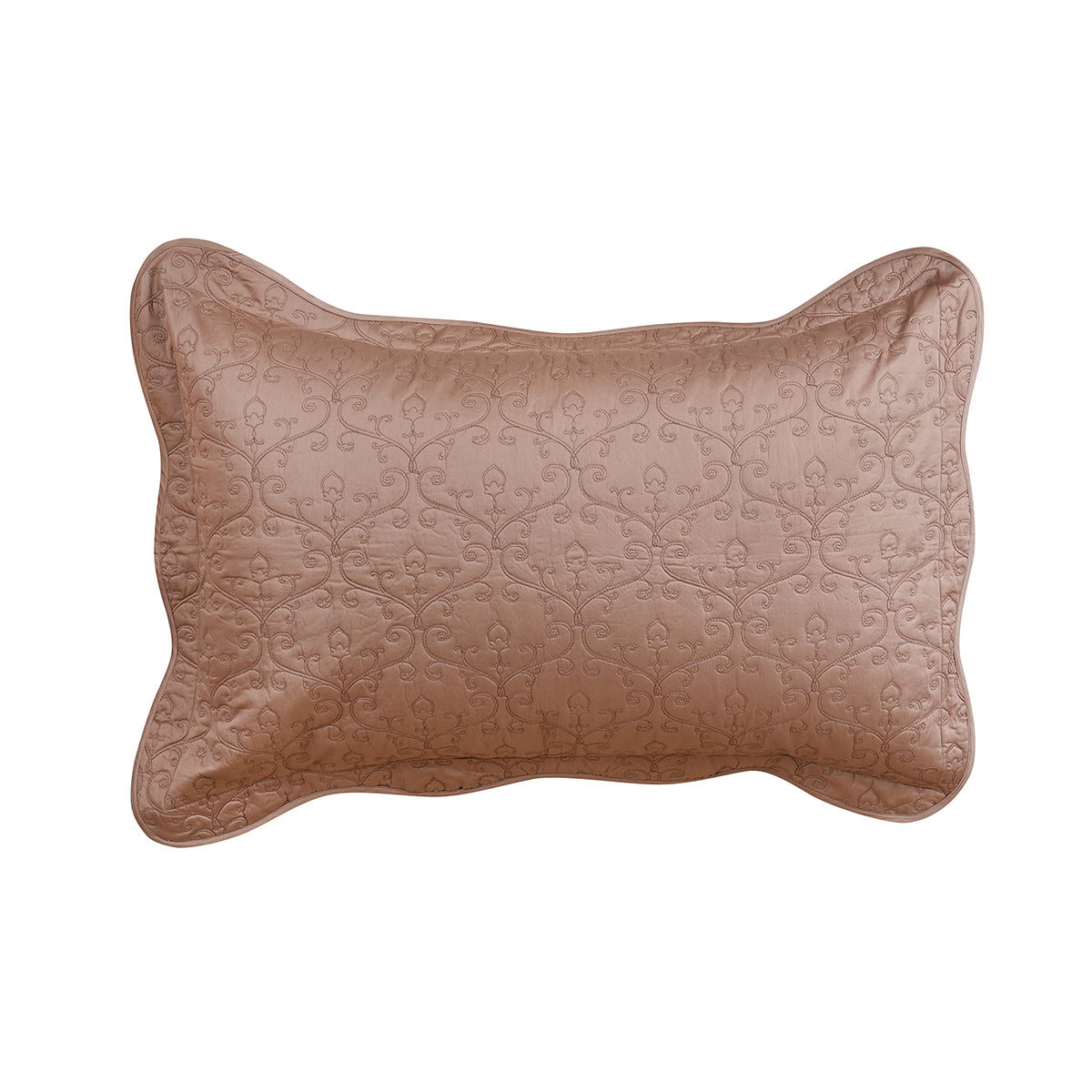 Classical Impression Swirling Fabric-100% Cotton, Filling-100% Polyester Pillow Sham Set Brown