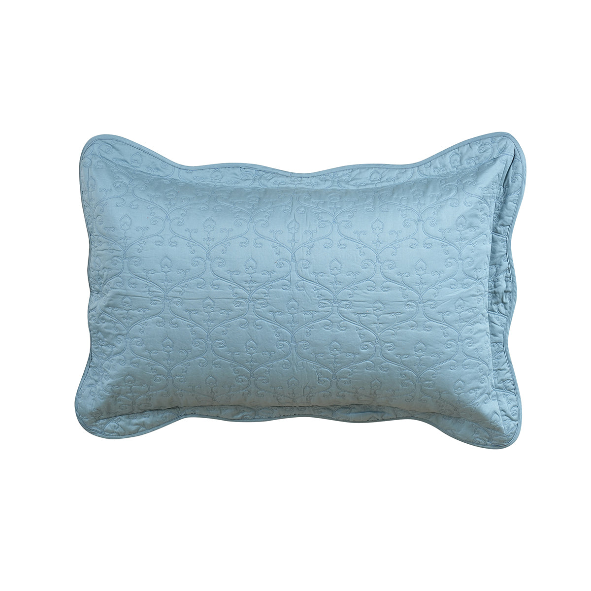 Classical Impression Swirling Fabric-100% Cotton, Filling-100% Polyester Pillow Sham Set Blue