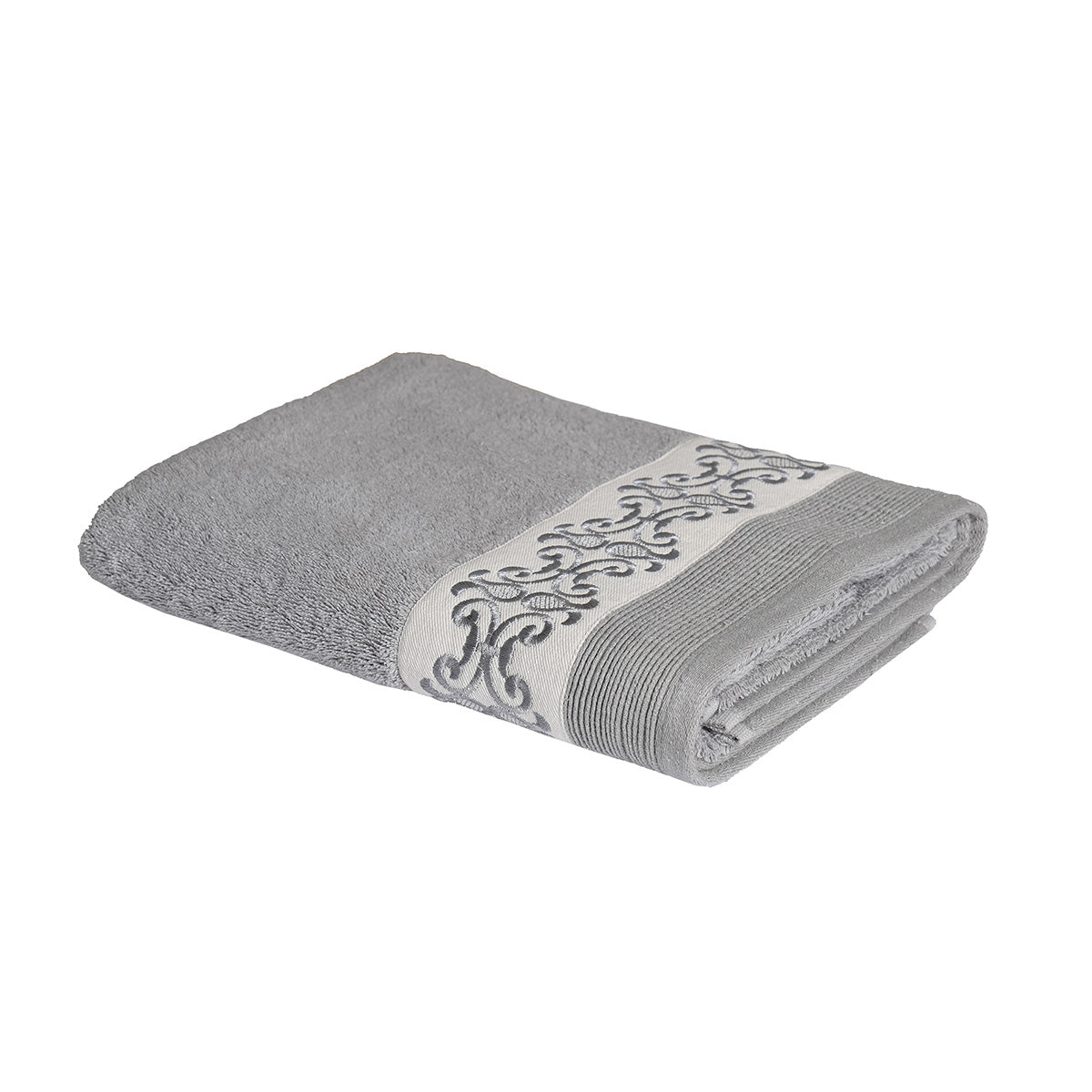Elegance Embroidery Machine 100% Cotton Grey Towel