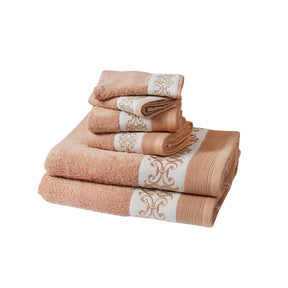 Elegance Embroidery Machine 100% Cotton Rust Towel