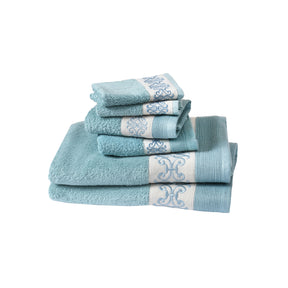 Elegance Embroidery Machine 100% Cotton Blue Towel