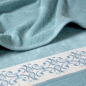 Elegance Embroidery Machine 100% Cotton Blue Towel