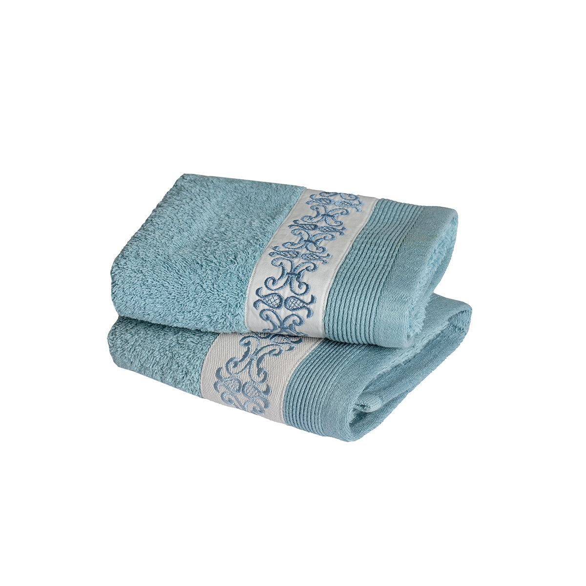 Elegance Embroidery Machine 100% Cotton Blue Towel