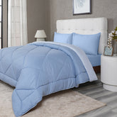 Gravel reversible textured Blue Quilt