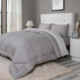 Gravel reversible textured Grey Quilt