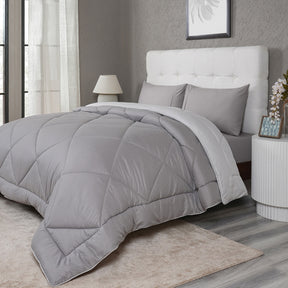 Gravel reversible textured Grey Quilt