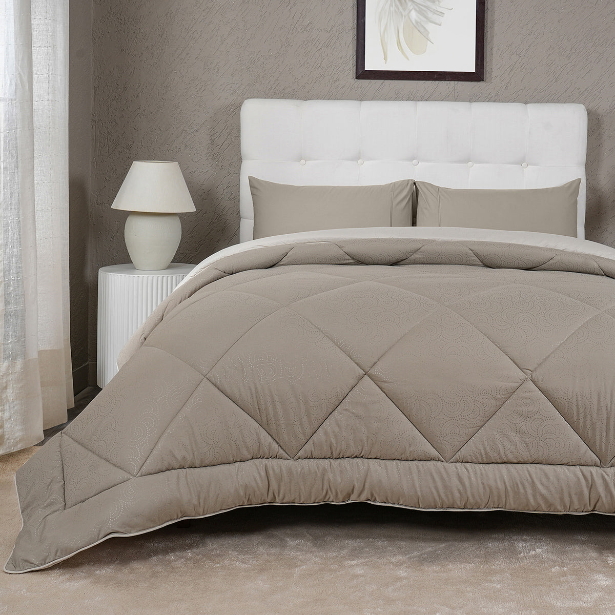 Gravel reversible textured Green Quilt