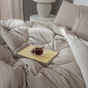 Gravel reversible textured Green Quilt