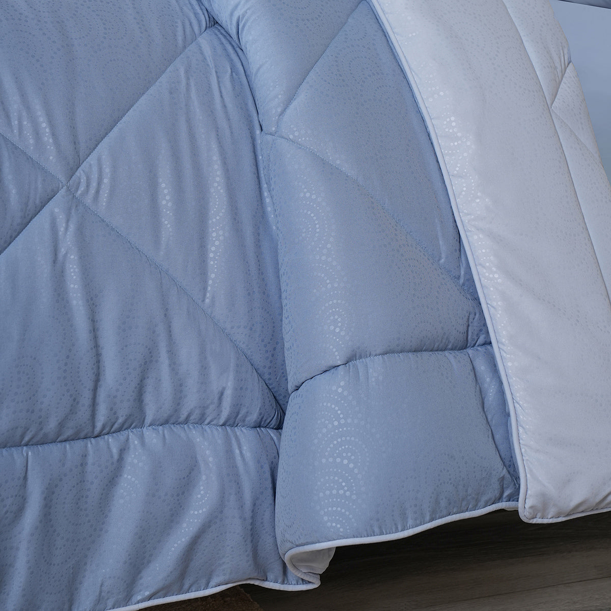 Gravel reversible textured Blue Quilt