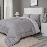 Gravel reversible textured Grey Quilt