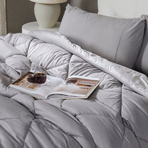 Gravel reversible textured Grey Quilt