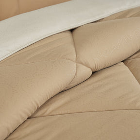 Gravel reversible textured Beige/Neutral Quilt