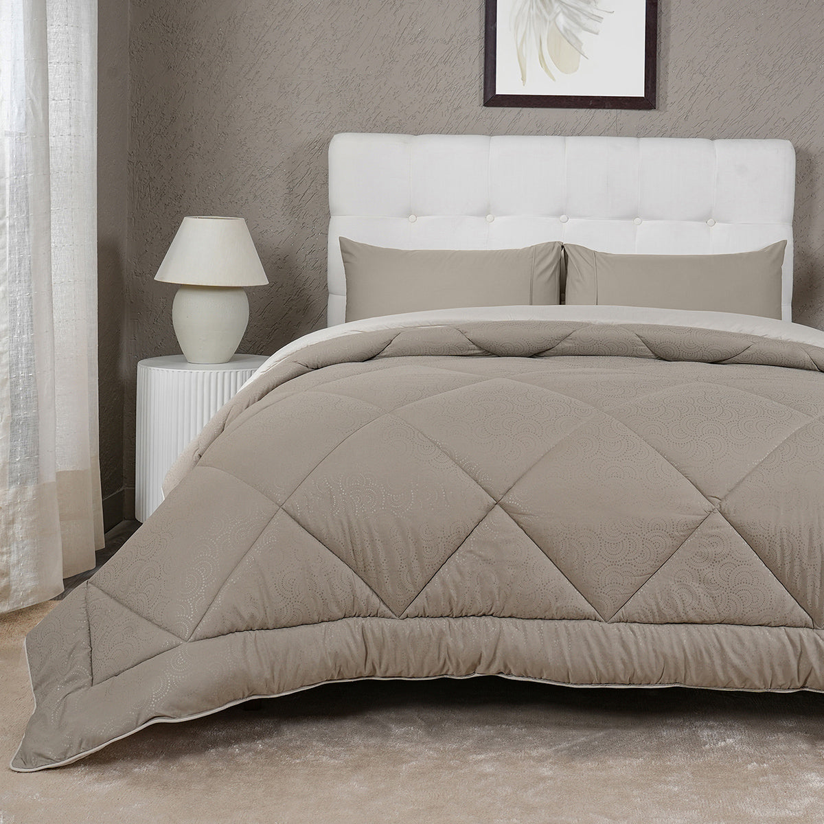 Gravel reversible textured Green Quilt