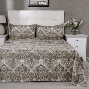 PBS Vintage Chic Edmund 100% Cotton Bedsheet with Pillow Case Beige