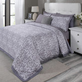 PBS Vintage Chic Dawson 100% Cotton 8 Pcs Duvet Cover Set Grey