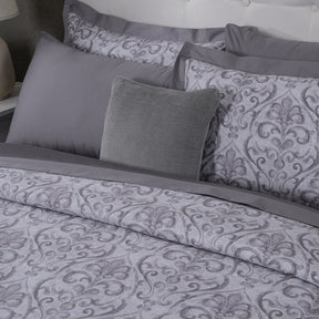 PBS Vintage Chic Dawson 100% Cotton 8 Pcs Duvet Cover Set Grey