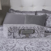 PBS Vintage Chic Dawson 100% Cotton 8 Pcs Duvet Cover Set Grey