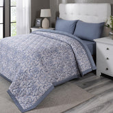 PBS Vintage Chic Dawson Quilt/Quilted Bed Cover Blue