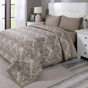 PBS Vintage Chic Edmund Quilt/Quilted Bed Cover Beige