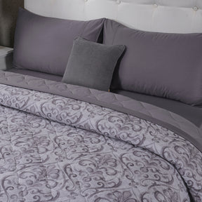 PBS Vintage Chic Dawson 6 Pcs Quilt Set /Quilted Bed Cover Grey