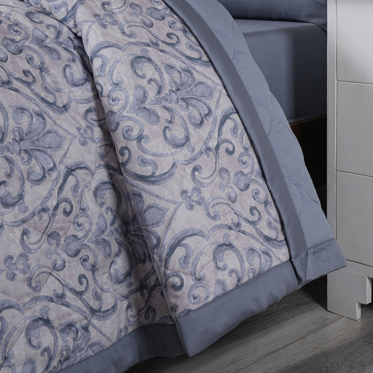 PBS Vintage Chic Dawson 6 Pcs Quilt Set /Quilted Bed Cover Blue