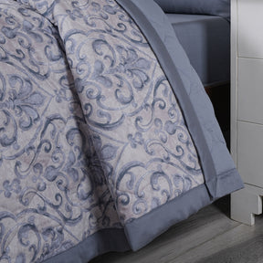 PBS Vintage Chic Dawson 6 Pcs Quilt Set /Quilted Bed Cover Blue