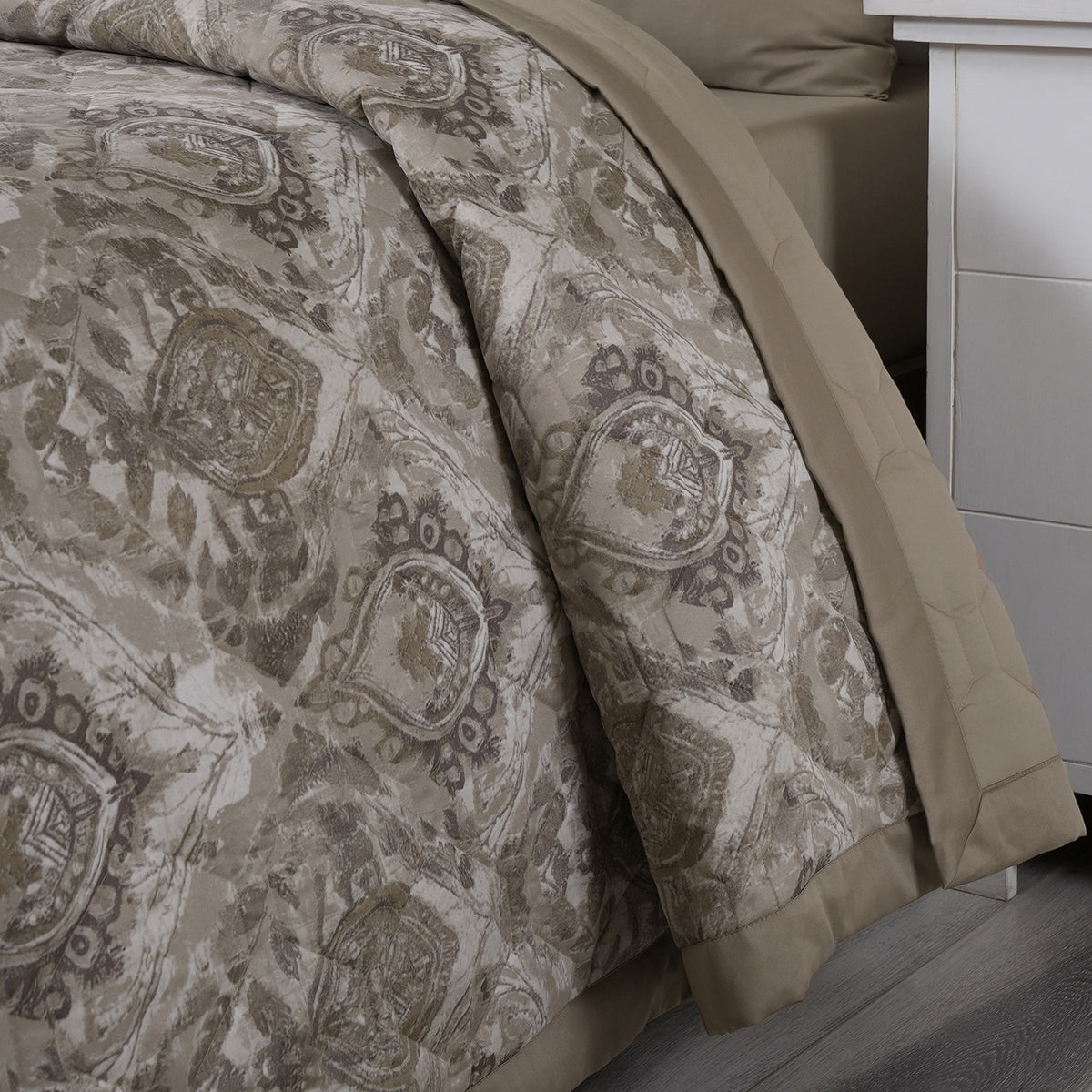 PBS Vintage Chic Edmund 6 Pcs Quilt Set /Quilted Bed Cover Beige