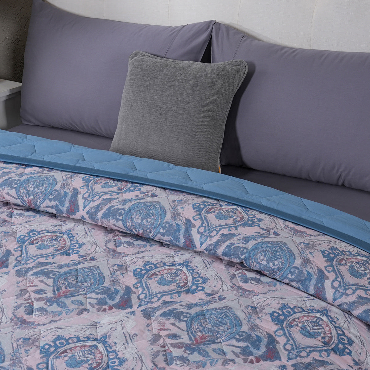 PBS Vintage Chic Edmund 6 Pcs Quilt Set /Quilted Bed Cover Blue