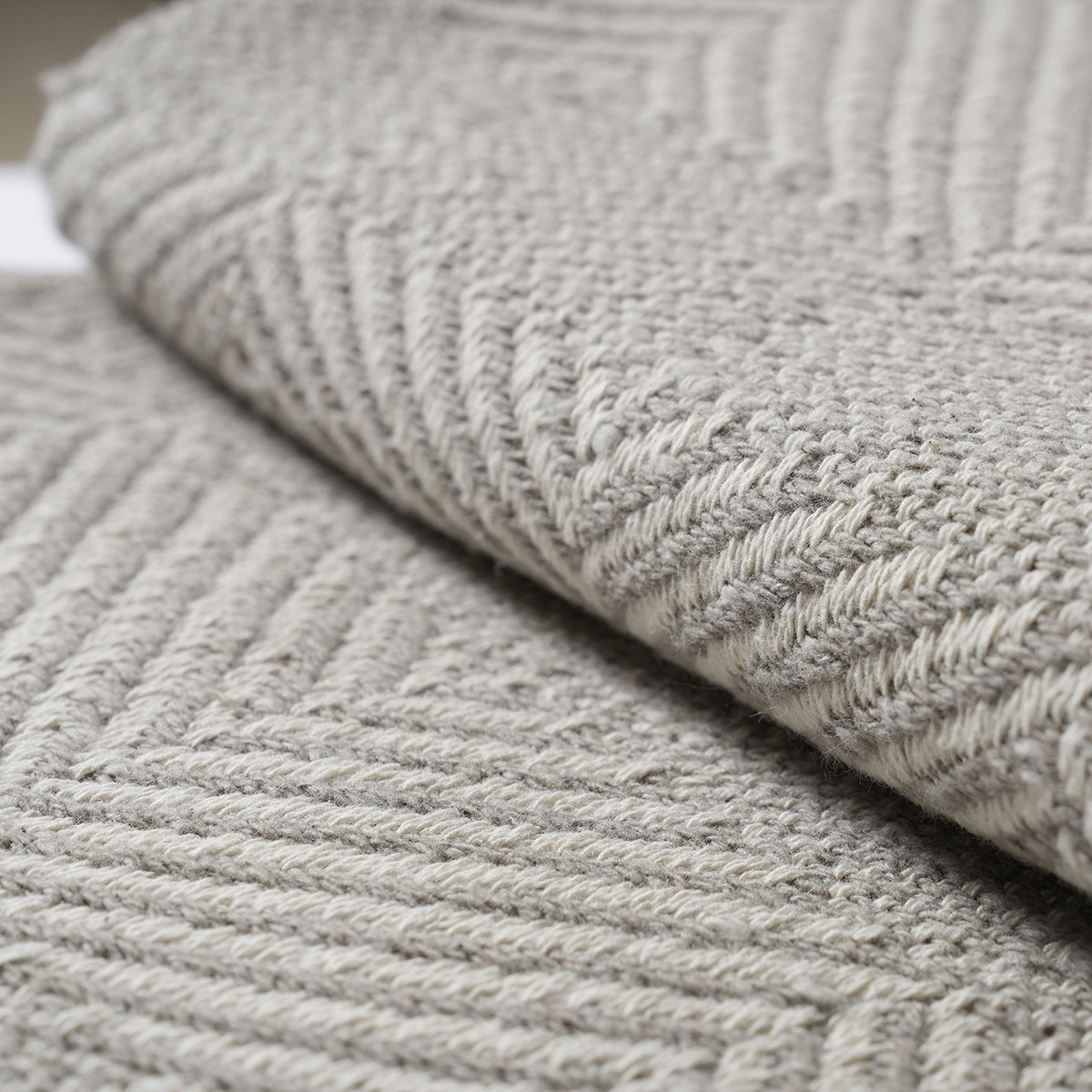 Rurban Elegance Fine Bone 100% Cotton 1PC Throw Grey